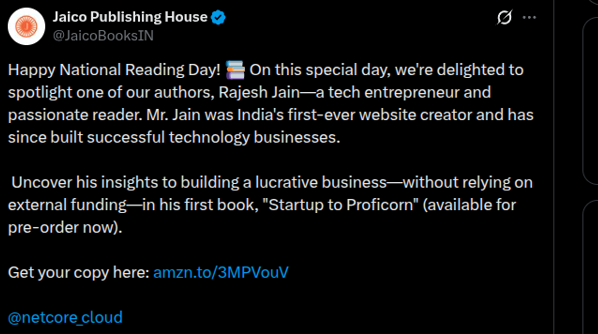 Open the National Reading Day spotlight post on Rajesh Jain
